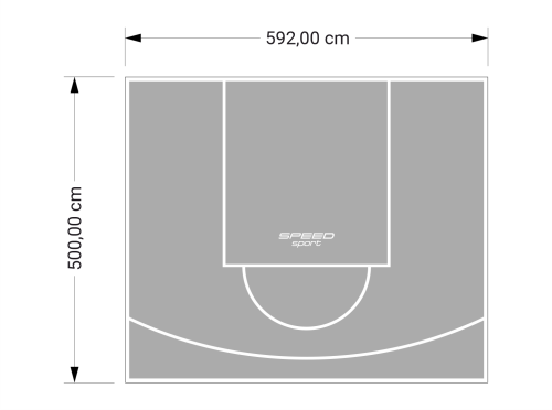 30M2/500X592CM SZARE BOISKO DO KOSZYKÓWKI SPEEDSPORT HEXA POWER PRO