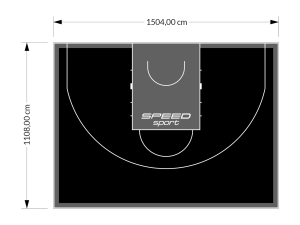 167M2/1108x1504CM CZARNO-GRAFITOWE BOISKO DO KOSZYKÓWKI 3X3 SPEEDSPORT HEXA POWER PRO