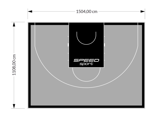 167M2/1108x1504CM SZARO-CZARNE BOISKO DO KOSZYKÓWKI 3X3 SPEEDSPORT HEXA POWER PRO