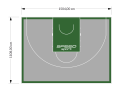 167M2/1108x1504CM SZARO-ZIELONE BOISKO DO KOSZYKÓWKI 3X3 SPEEDSPORT HEXA POWER PRO