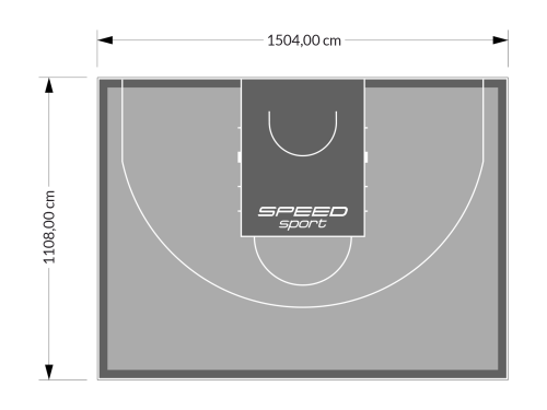 167M2/1108x1504CM SZARO-GRAFITOWE BOISKO DO KOSZYKÓWKI 3X3 SPEEDSPORT HEXA POWER PRO