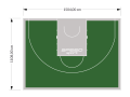167M2/1108x1504CM ZIELONO-SZARE BOISKO DO KOSZYKÓWKI 3X3 SPEEDSPORT HEXA POWER PRO