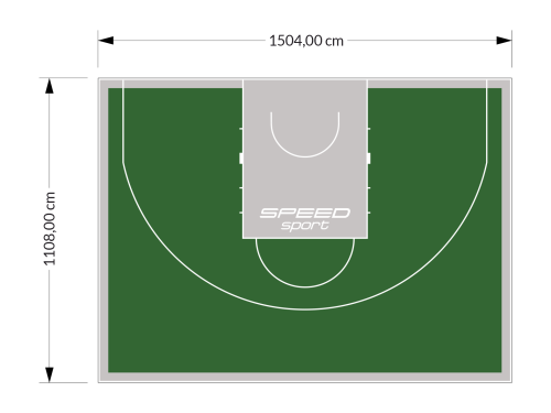 167M2/1108x1504CM ZIELONO-SZARE BOISKO DO KOSZYKÓWKI 3X3 SPEEDSPORT HEXA POWER PRO