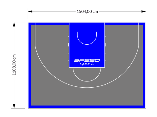 167M2/1108x1504CM GRAFITOWO-NIEBIESKIE BOISKO DO KOSZYKÓWKI 3X3 SPEEDSPORT HEXA POWER PRO