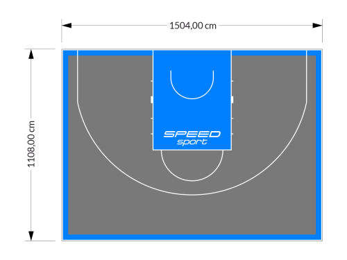 167M2/1108x1504CM GRAFITOWO-BŁĘKITNE BOISKO DO KOSZYKÓWKI 3X3 SPEEDSPORT HEXA POWER PRO