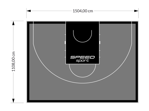 167M2/1108x1504CM GRAFITOWO-CZARNE BOISKO DO KOSZYKÓWKI 3X3 SPEEDSPORT HEXA POWER PRO