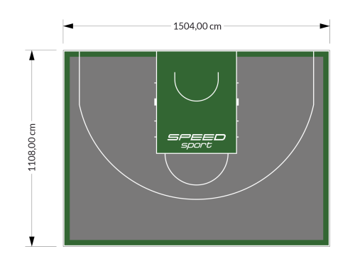 167M2/1108x1504CM GRAFITOWO-ZIELONE BOISKO DO KOSZYKÓWKI 3X3 SPEEDSPORT HEXA POWER PRO