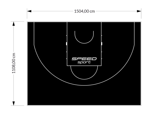 167M2/1108x1504CM CZARNE BOISKO DO KOSZYKÓWKI 3X3 SPEEDSPORT HEXA POWER PRO