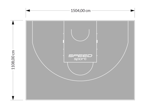 167M2/1108x1504CM SZARE BOISKO DO KOSZYKÓWKI 3X3 SPEEDSPORT HEXA POWER PRO