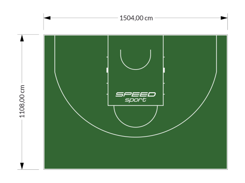 167M2/1108x1504CM ZIELONE BOISKO DO KOSZYKÓWKI 3X3 SPEEDSPORT HEXA POWER PRO