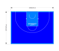 217M2/1291x1686CM NIEBIESKO-BŁĘKITNE BOISKO DO KOSZYKÓWKI 3X3 SPEEDSPORT HEXA POWER PRO