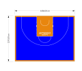 217M2/1291x1686CM NIEBIESKO-POMARAŃCZOWE BOISKO DO KOSZYKÓWKI 3X3 SPEEDSPORT HEXA POWER PRO