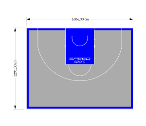 217M2/1291x1686CM SZARO-NIEBIESKIE BOISKO DO KOSZYKÓWKI 3X3 SPEEDSPORT HEXA POWER PRO