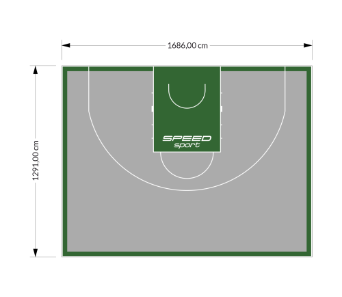 217M2/1291x1686CM SZARO-ZIELONE BOISKO DO KOSZYKÓWKI 3X3 SPEEDSPORT HEXA POWER PRO