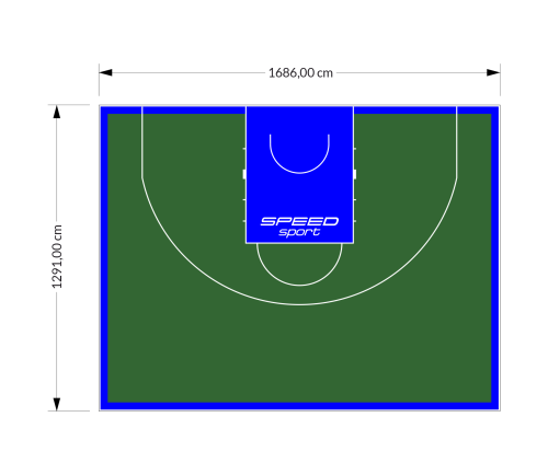 217M2/1291x1686CM ZIELONO-NIEBIESKIE BOISKO DO KOSZYKÓWKI 3X3 SPEEDSPORT HEXA POWER PRO