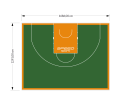 217M2/1291x1686CM ZIELONO-POMARAŃCZOWE BOISKO DO KOSZYKÓWKI 3X3 SPEEDSPORT HEXA POWER PRO