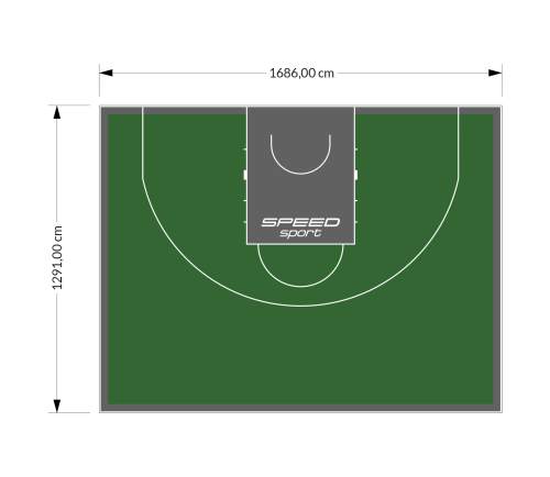 217M2/1291x1686CM ZIELONO-GRAFITOWE BOISKO DO KOSZYKÓWKI 3X3 SPEEDSPORT HEXA POWER PRO