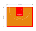 217M2/1291x1686CM POMARAŃCZOWO-CZERWONE BOISKO DO KOSZYKÓWKI 3X3 SPEEDSPORT HEXA POWER PRO