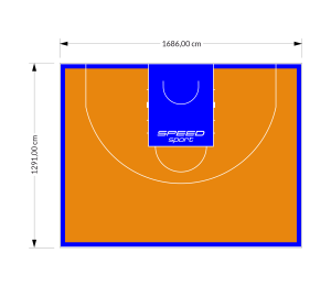 217M2/1291x1686CM POMARAŃCZOWO-NIEBIESKIE BOISKO DO KOSZYKÓWKI 3X3 SPEEDSPORT HEXA POWER PRO