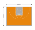 217M2/1291x1686CM POMARAŃCZOWO-SZARE BOISKO DO KOSZYKÓWKI 3X3 SPEEDSPORT HEXA POWER PRO
