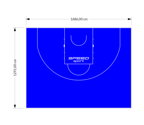 217M2/1291x1686CM NIEBIESKIE BOISKO DO KOSZYKÓWKI 3X3 SPEEDSPORT HEXA POWER PRO
