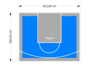 31M2/500X622CM BŁĘKITNO-SZARE BOISKO DO KOSZYKÓWKI SPEEDSPORT HEXA POWER PRO