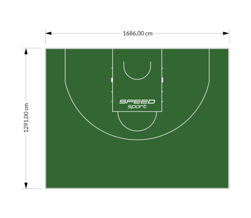 217M2/1291x1686CM ZIELONE BOISKO DO KOSZYKÓWKI 3X3 SPEEDSPORT HEXA POWER PRO