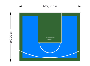 31M2/500X622CM BŁĘKITNO-ZIELONE BOISKO DO KOSZYKÓWKI SPEEDSPORT HEXA POWER PRO