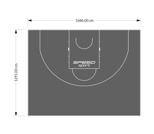 217M2/1291x1686CM GRAFITOWE BOISKO DO KOSZYKÓWKI 3X3 SPEEDSPORT HEXA POWER PRO