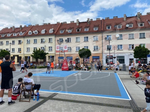 139M2/926X1504CM SZARO-BŁĘKITNE BOISKO DO KOSZYKÓWKI 3X3 SPEEDSPORT HEXA POWER PRO