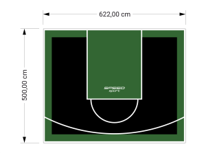 31M2/500X622CM CZARNO-ZIELONE BOISKO DO KOSZYKÓWKI SPEEDSPORT HEXA POWER PRO