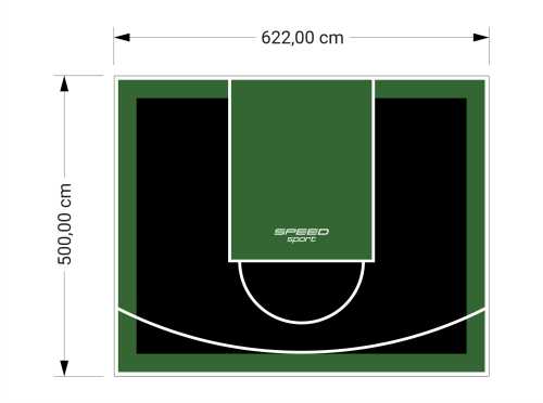 31M2/500X622CM CZARNO-ZIELONE BOISKO DO KOSZYKÓWKI SPEEDSPORT HEXA POWER PRO