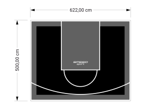 31M2/500X622CM CZARNO-GRAFITOWE BOISKO DO KOSZYKÓWKI SPEEDSPORT HEXA POWER PRO