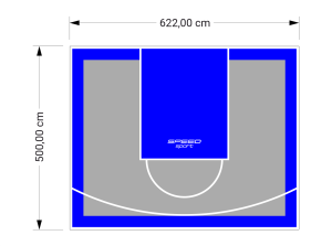 31M2/500X622CM SZARO-NIEBIESKIE BOISKO DO KOSZYKÓWKI SPEEDSPORT HEXA POWER PRO