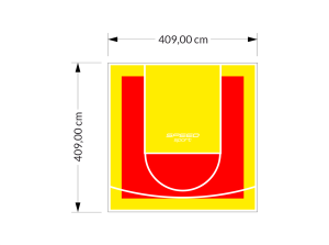 17M2/409X409CM CZERWONO-ŻÓŁTE BOISKO DO KOSZYKÓWKI SPEEDSPORT HEXA POWER PRO