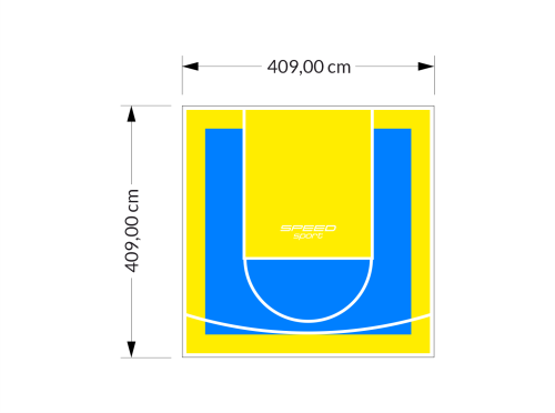 17M2/409X409CM BŁĘKITNO-ŻÓŁTE BOISKO DO KOSZYKÓWKI SPEEDSPORT HEXA POWER PRO