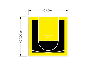 17M2/409X409CM CZARNO-ŻÓŁTE BOISKO DO KOSZYKÓWKI SPEEDSPORT HEXA POWER PRO