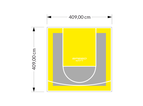 17M2/409X409CM SZARO-ŻÓŁTE BOISKO DO KOSZYKÓWKI SPEEDSPORT HEXA POWER PRO