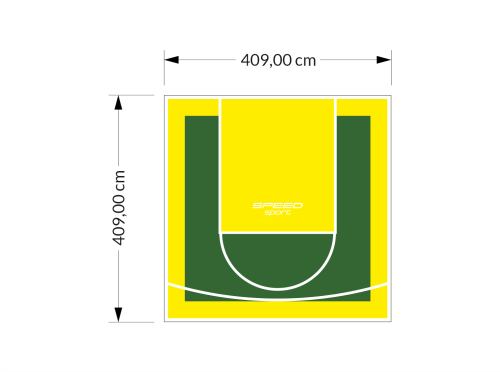 17M2/409X409CM ZIELONO-ŻÓŁTE BOISKO DO KOSZYKÓWKI SPEEDSPORT HEXA POWER PRO