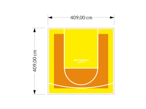 17M2/409X409CM POMARAŃCZOWO-ŻÓŁTE BOISKO DO KOSZYKÓWKI SPEEDSPORT HEXA POWER PRO