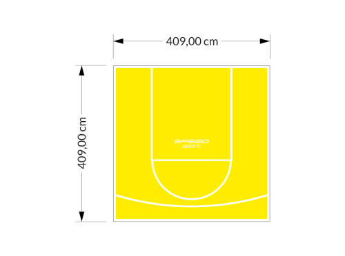 17M2/409X409CM ŻÓŁTE BOISKO DO KOSZYKÓWKI SPEEDSPORT HEXA POWER PRO