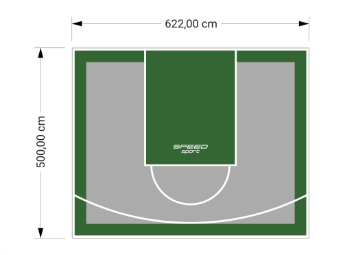 31M2/500X622CM SZARO-ZIELONE BOISKO DO KOSZYKÓWKI SPEEDSPORT HEXA POWER PRO