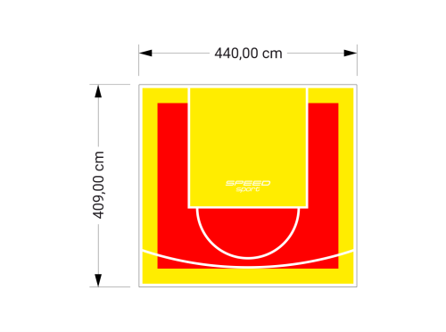 18M2/409X440CM CZERWONO-ŻÓŁTE BOISKO DO KOSZYKÓWKI SPEEDSPORT HEXA POWER PRO
