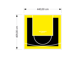 18M2/409X440CM CZARNO-ŻÓŁTE BOISKO DO KOSZYKÓWKI SPEEDSPORT HEXA POWER PRO