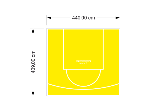 18M2/409X440CM ŻÓŁTE BOISKO DO KOSZYKÓWKI SPEEDSPORT HEXA POWER PRO
