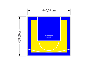 18M2/409X440CM ŻÓŁTO-NIEBIESKIE BOISKO DO KOSZYKÓWKI SPEEDSPORT HEXA POWER PRO