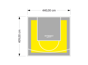 18M2/409X440CM ŻÓŁTO-SZARE BOISKO DO KOSZYKÓWKI SPEEDSPORT HEXA POWER PRO