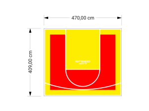 19M2/409X470CM CZERWONO-ŻÓŁTE BOISKO DO KOSZYKÓWKI SPEEDSPORT HEXA POWER PRO