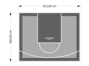31M2/500X622CM SZARO-GRAFITOWE BOISKO DO KOSZYKÓWKI SPEEDSPORT HEXA POWER PRO