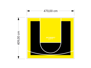 19M2/409X470CM CZARNO-ŻÓŁTE BOISKO DO KOSZYKÓWKI SPEEDSPORT HEXA POWER PRO